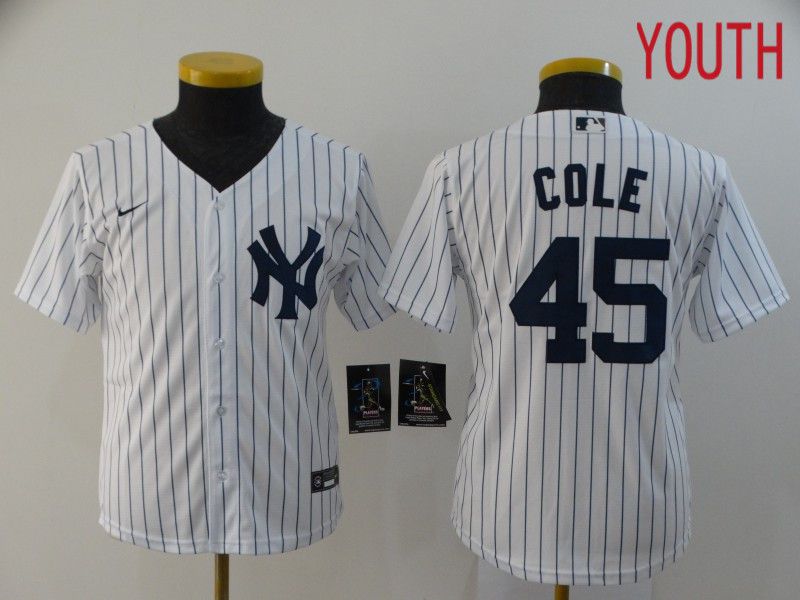 Youth New York Yankees #45 Cole White Game Nike MLB Jerseys